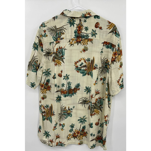 Batik Bay Men's Rayon Hawaiian Shirt Surfboard Tropical Print - Picture 2 of 5